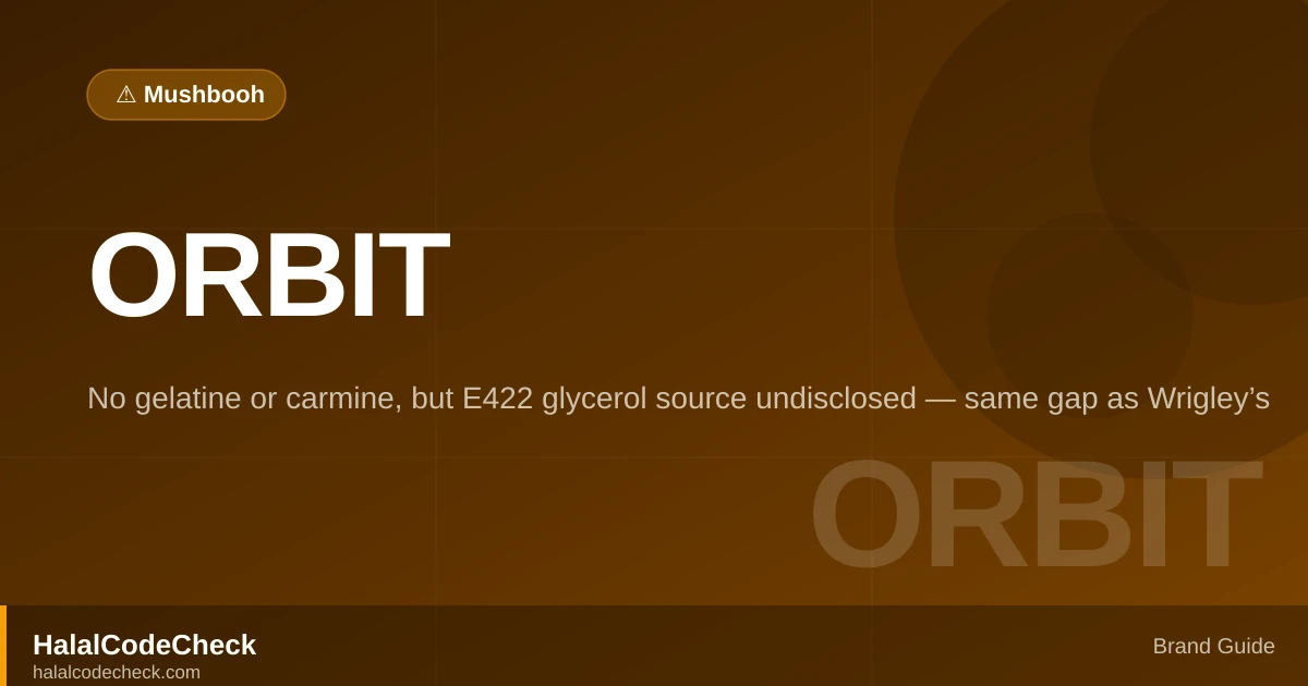 Is Orbit Gum Halal? — HalalCodeCheck Brand Guide